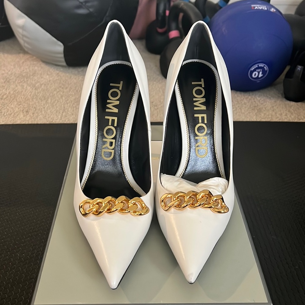 Tom Ford never worn pump heels with gold detail